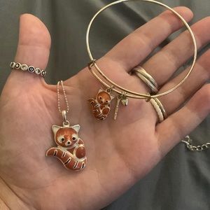 Matching Red Panda bracelet and necklace